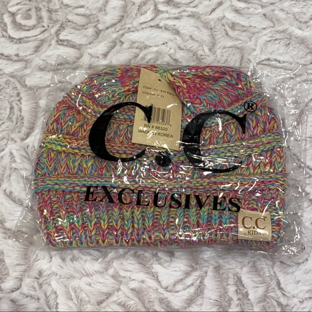 C.C Kids Multi Color Beanie Knit Hat - NWT - Picture 2 of 4